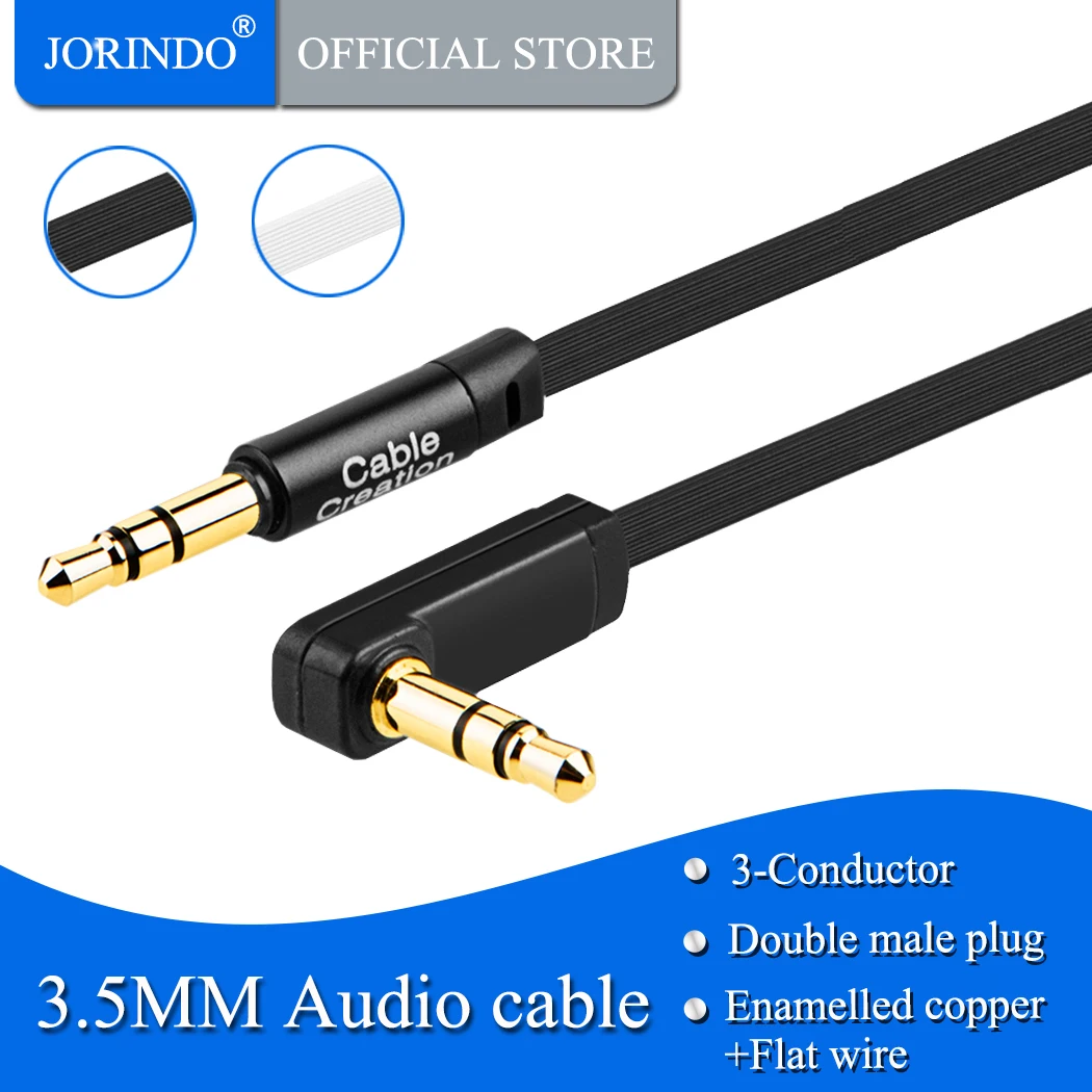 3.5mm Audio Cable JORINDO Aux Cable/Auxiliary 90 Degree Right Angle Compatible Headphones iPhone iPod Car Stereo | Электроника