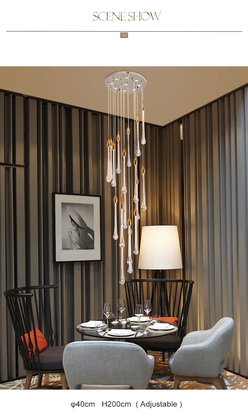 Contemporary Crystal Chandelier For Staircases And Indoor Spaces