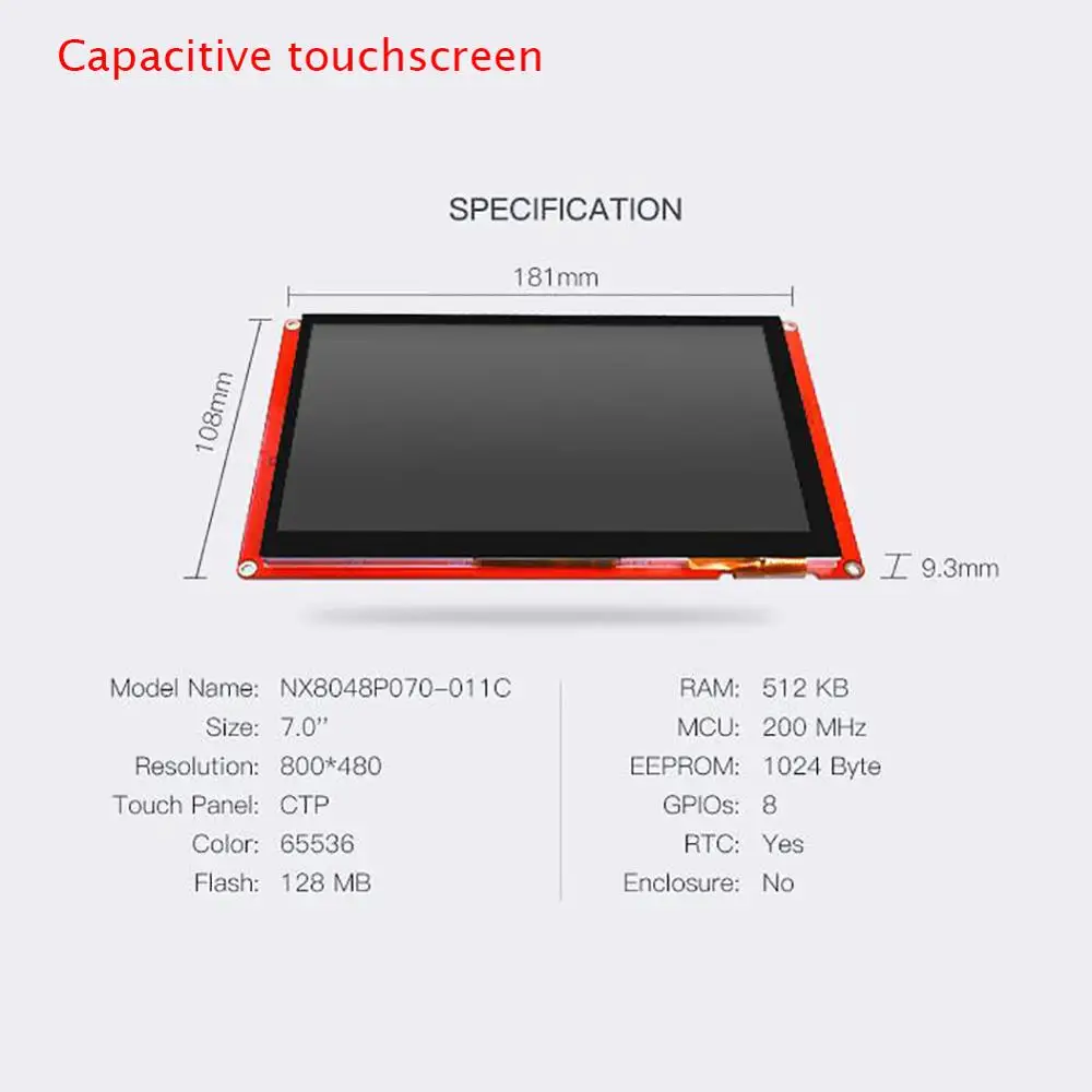 capacitive 7,0 ''Nextion интеллектуальная серия HMI Резистивный/емкостный сенсорный дисплей без корпуса NX8048P070-011R NX8048P070-011C - Комплект: capacitive
