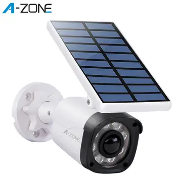 

A-ZONE Outdoor Fake CCTV Security Camera Solar LED Light PIR Motion Sensor IP66 Street Wireless Dummy Surveillance Bullet Camera