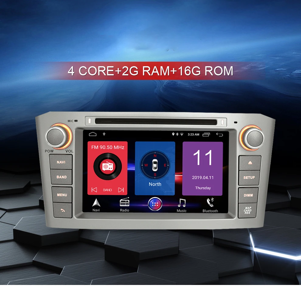 Android10.0 9 0 Автомобильная стерео для Toyota Avensis/T25 2003 2008 автомобильный DVD плеер 2 Din PC Head