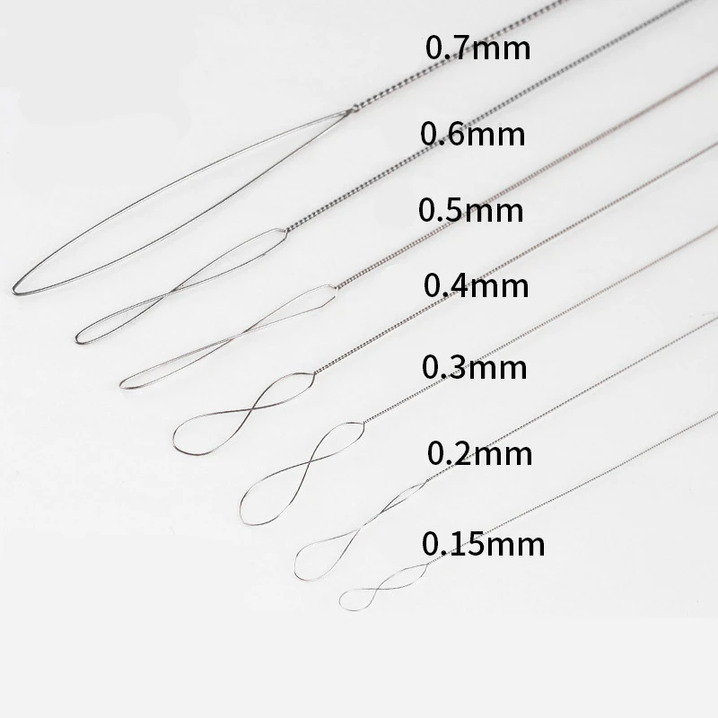 2pcs/lot Stainless Steel Big Eye Beading Needles Easy Thread String