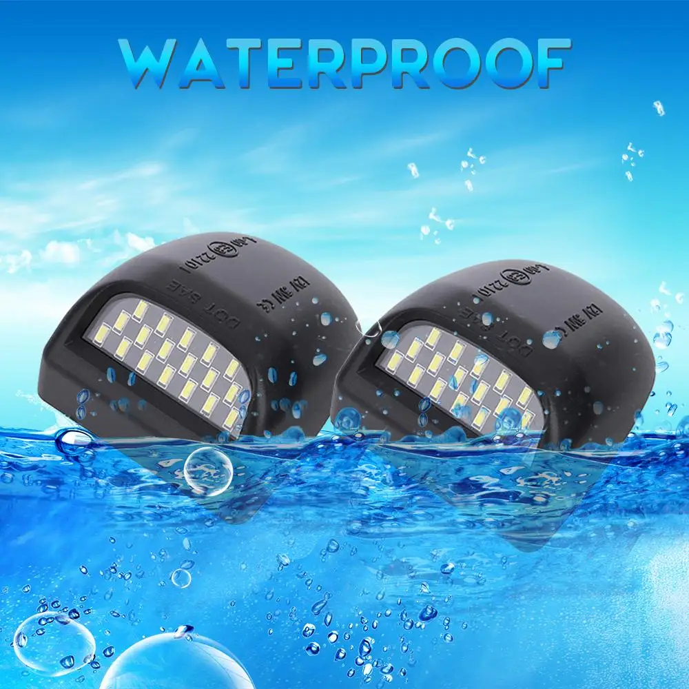 Vehemo Dedicated Bright License Plate Light Set Lamp License Plate Light Auto LED License Plate Light Car