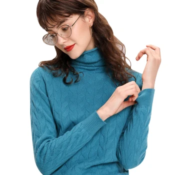

female sweater turtleneck autumn winter fashion jumper women high neck twist knitwear long sleeves pullovers
