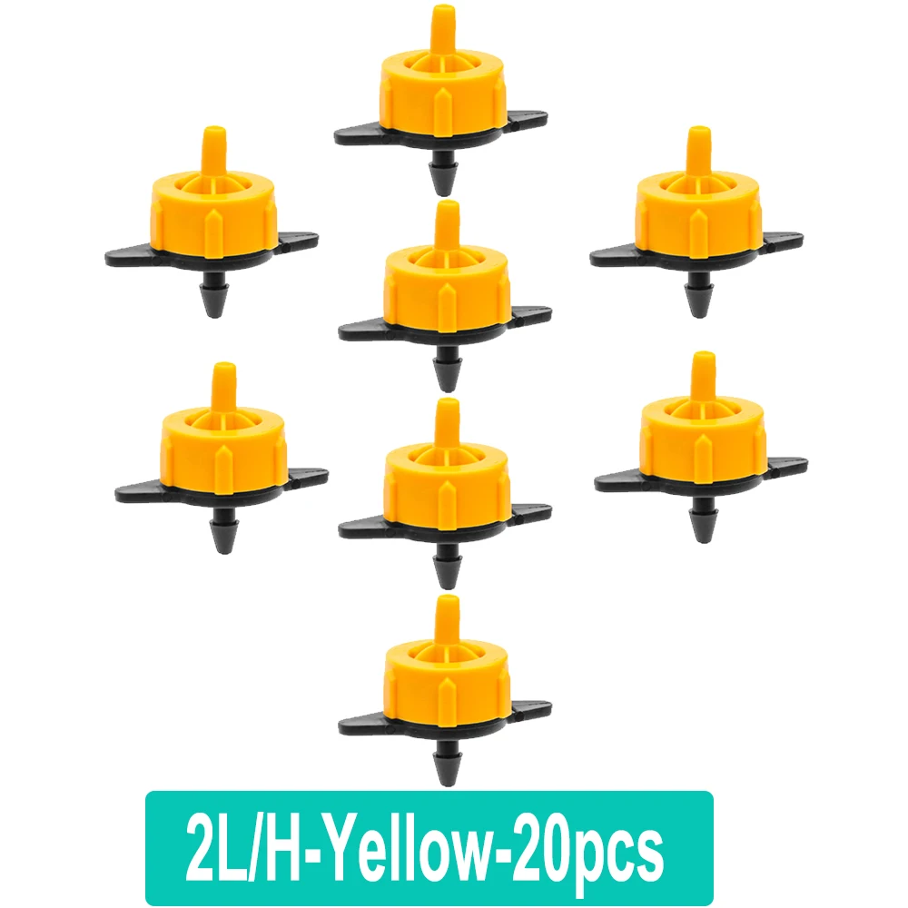 200-20pcs 2L/4L/8L/H Pressure Compensated Dripper Auto Micro Irrigation Watering System Fitting Irrigation Drop Drip Nozzle 