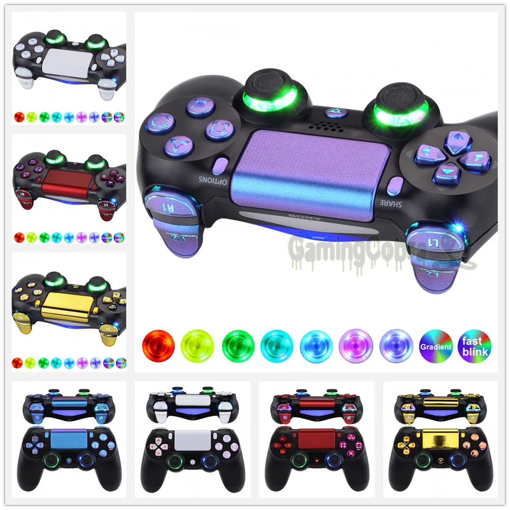 Multi-Colors Luminated D-pad Thumbstick Trigger Face Buttons DTFS (DTF 2.0) LED Kit for PS4 Slim PS4 Pro Controller