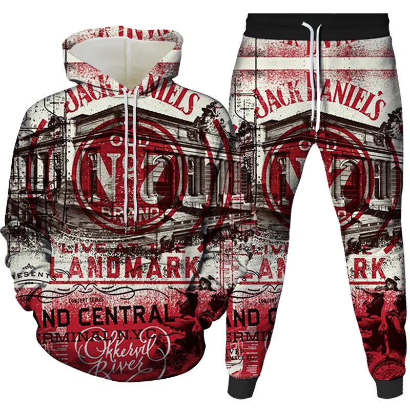 

2021 Beer Brand Printed 3d Hoodie autumn winter round neck Hoodie and sweatpants funny style men's plus size s-5xl Suit
