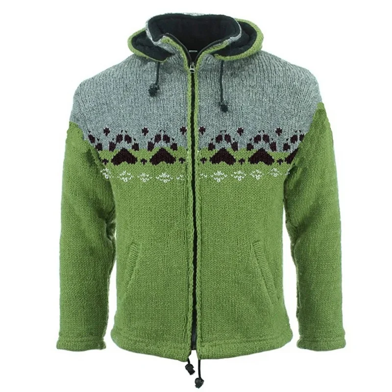 公式 取扱 店 メンズ秋冬ジッパー付きカーディガン 長袖フード付きスーツ ジャカードセーターコート 21 人気 通販 Hopespeechtherapy Com