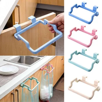 

New Fashion Portable Door Garbage Trash Bag Box Can Rack Plastic Hanging Holder Kitchen Tool
