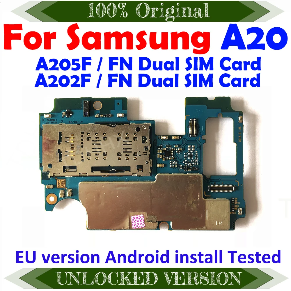 Материнская плата с полным заполнением для Samsung Galaxy A20 A205FN разблокированная