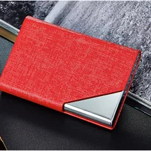 Искусственная кожа Нержавеющая кошелек Бизнес Имя ID кредитный держатель для карт Чехол Коробка LX9A