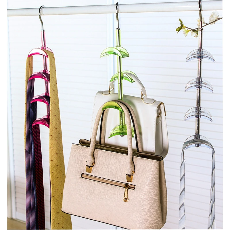 2pcs Rotatable Handbag Hanging Holder Hanger Hook Scarf Shawl Scarves