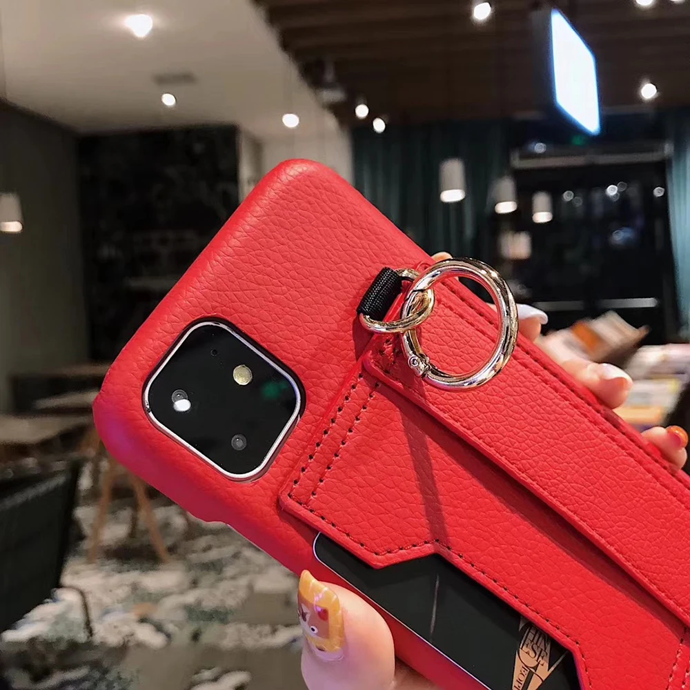 Чехол со слотом для карт и ремешком на запястье для iPhone XS Max, кожаный чехол-подставка для iPhone 8, 6 S, 6, 7 Plus, X, XR, 11 Pro, Max