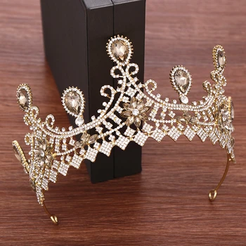 

Rhinestone Crystal Crown Bride Tiara Wedding Hair Accessories Princess Diadem Women Wedding Crown Headband bridal Headpiece
