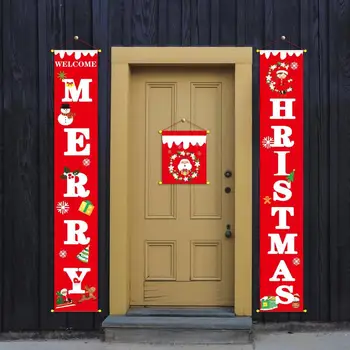 

Merry Christmas Hanging Cloth Couplets Christmas Decoration For Home Door Window Wall Hanging Ornaments Xmas Decor New Year 2020
