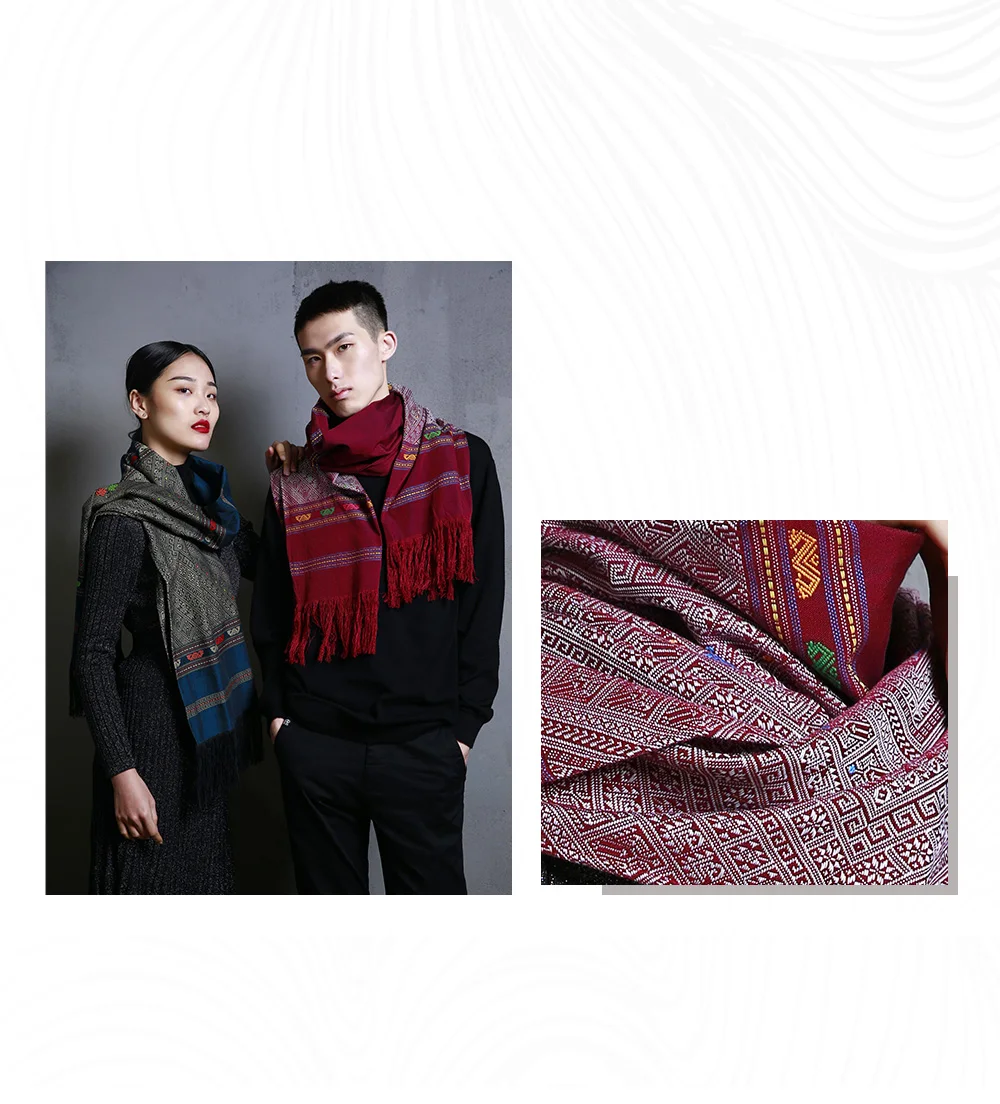 MENOGGA хлопковый шарф 50*180 см длинная теплая зимняя шаль ручная работа парча винтажный китайский стиль кисточкой шарфы для женщин 2019 унисекс