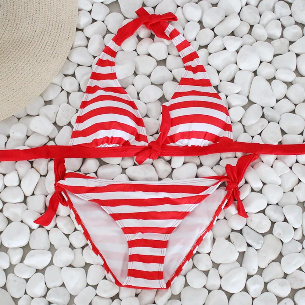 KANCOOLD 2019 Women Causal Swimsuit Sexy One-Piece High Waist Striped Bathing Suit For Women Swimsuit Beachwear Bathing Suit 12