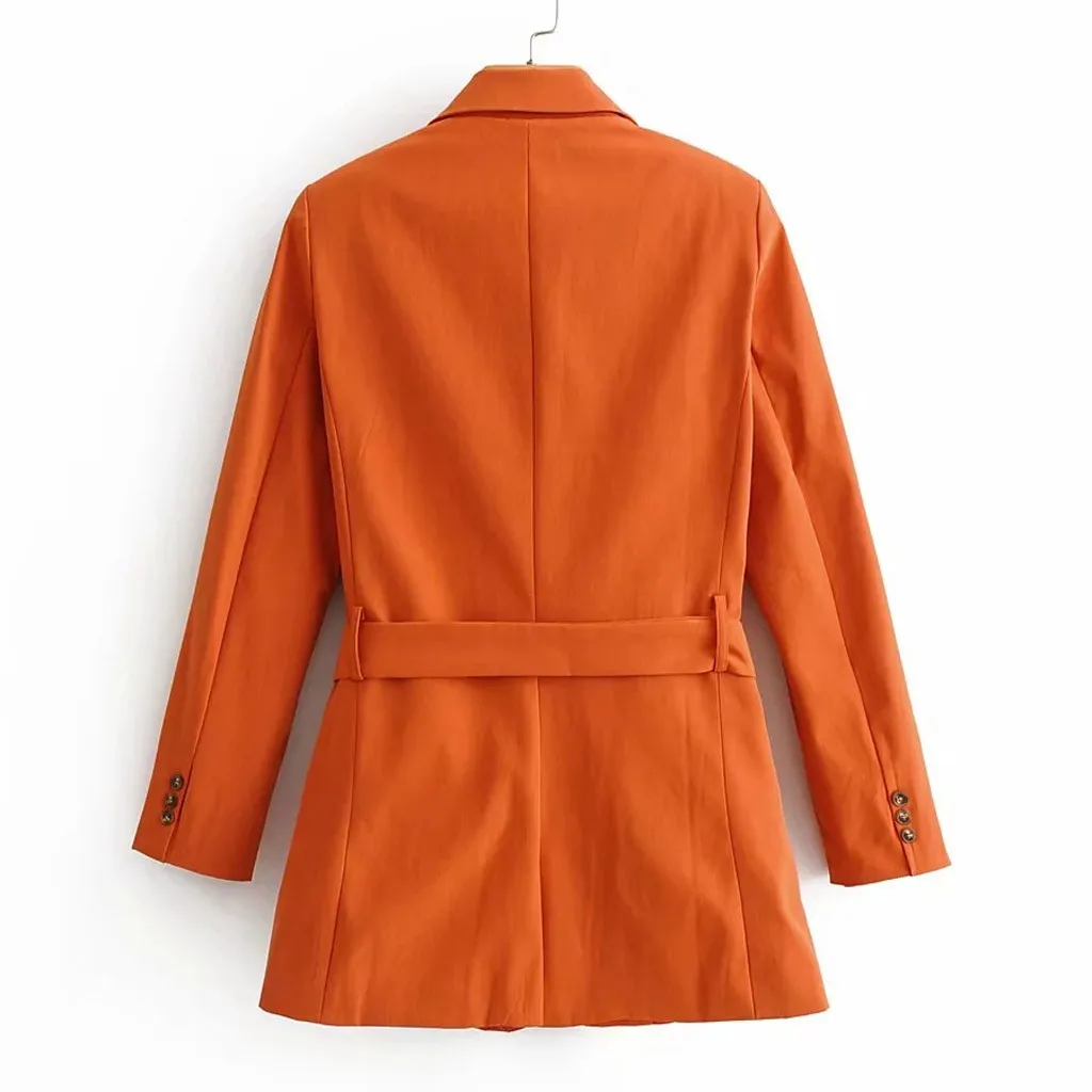 Осень-зима женские куртки женские офисные со шнуровкой верхняя одежда в деловом стиле элегантное однотонное пальто с длинными рукавами верхняя одежда#910