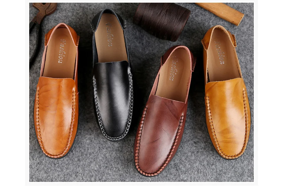 Rommeal/мужская повседневная обувь Мокасины без застежки удобная мужская обувь из спилок дышащие Лоферы для вождения на плоской подошве