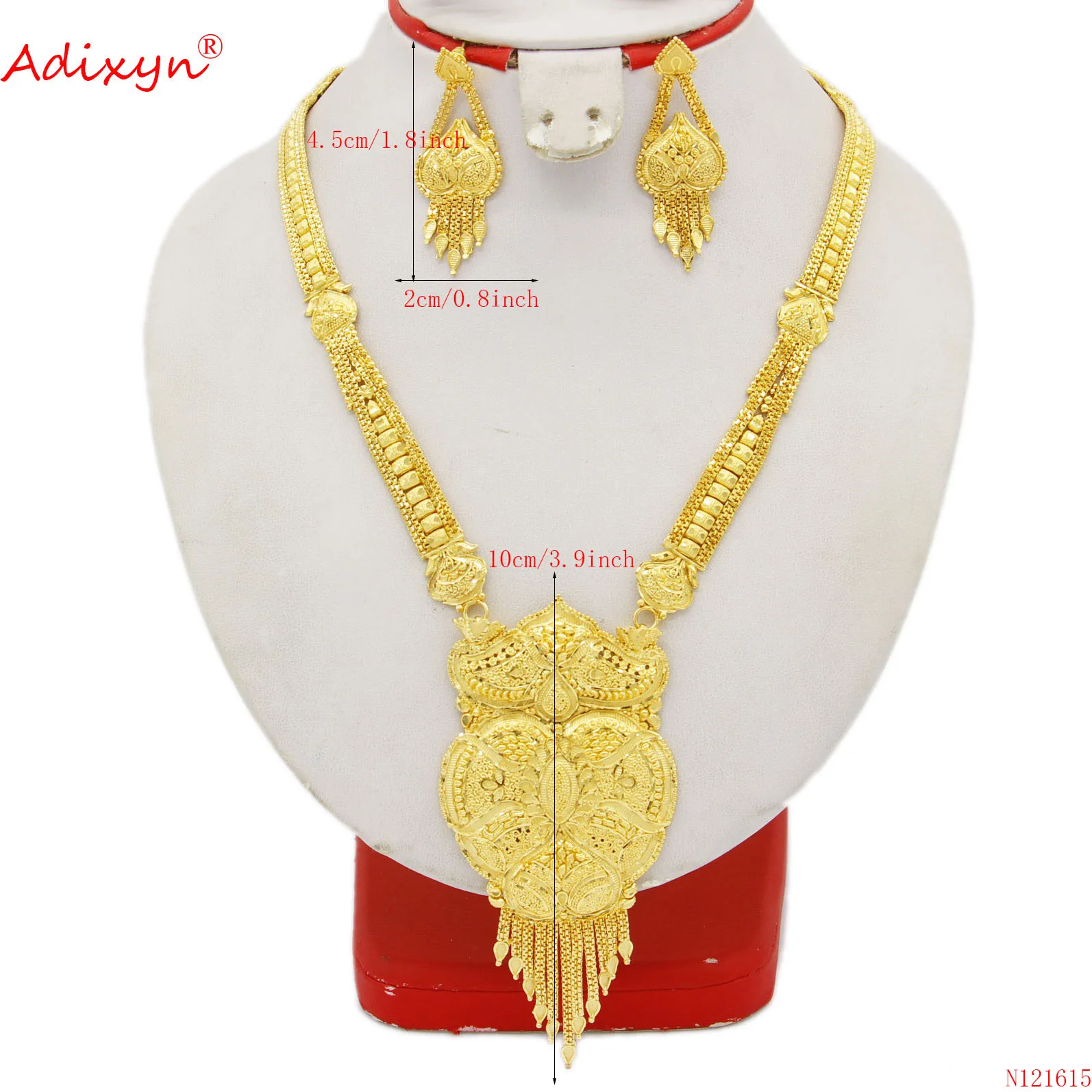 Adixyn (10desigh) Long Chain 24K Gold Color Tassels Earrings Necklace Jewelry set Dubai Indian Women Wedding Gifts N121615