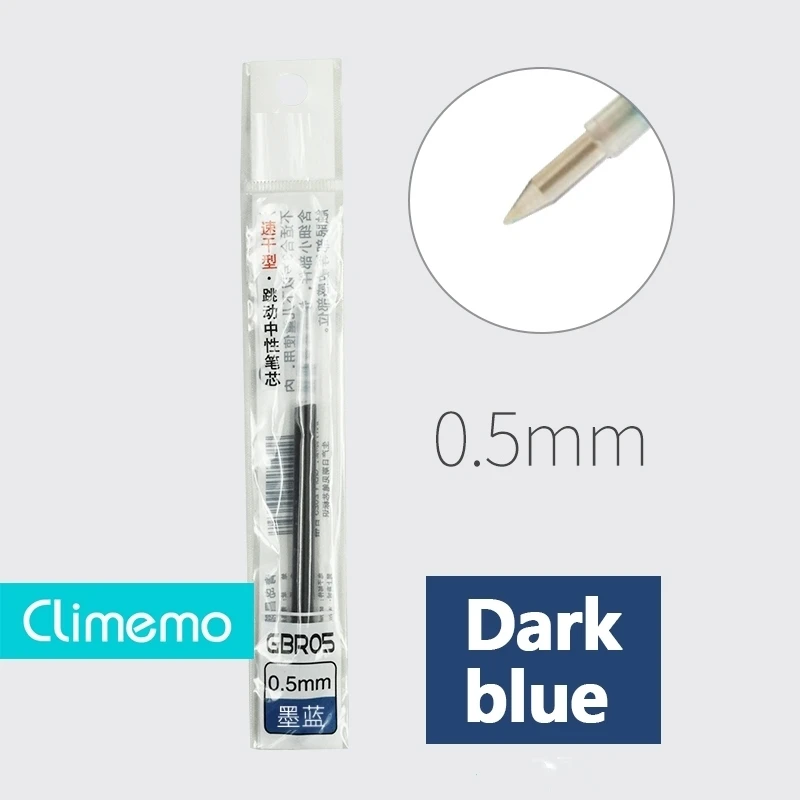 Climemo гелевые ручки для школы, офисные принадлежности, многоцветный пресс-тип, милые канцелярские принадлежности для студентов, 0,5 мм, пишущая шариковая ручка - Цвет: 1Pc Dark blue refill
