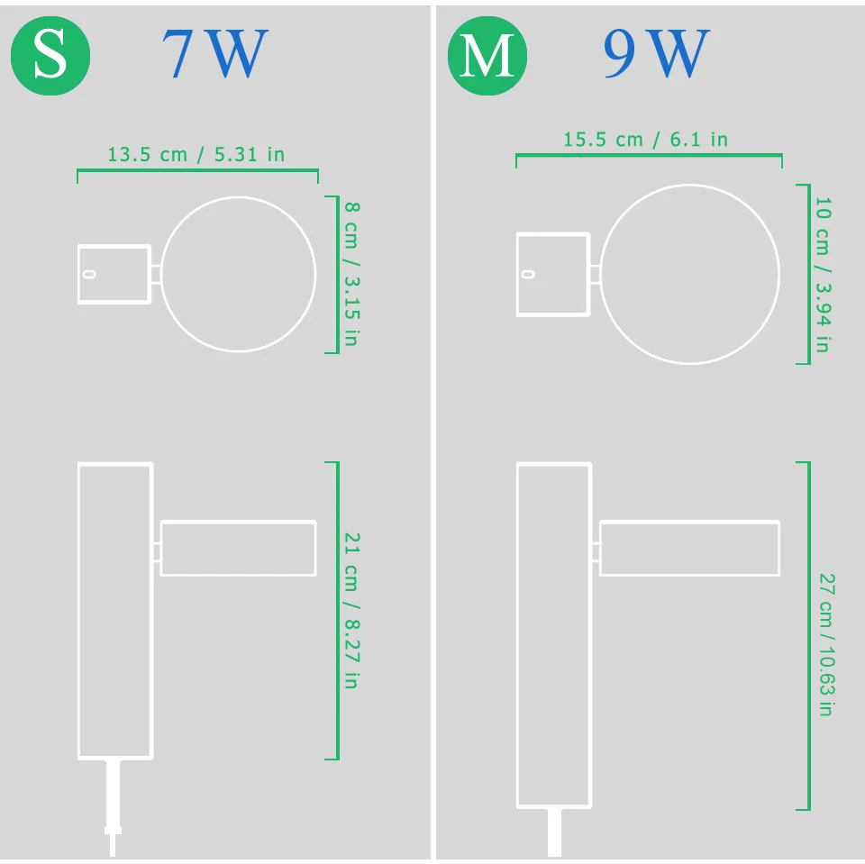 Modern LED Wall Lamp with Knob Switch Dimmable Wall light Indoor Lighting Adjustable 7W 9W Black For Bedroom Bedside Aisle Stair led wall lamp wall sconces light wall lamp