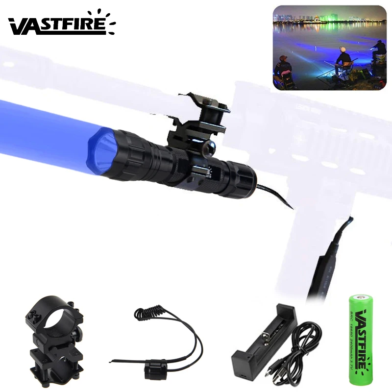 

XM-L Q5 Tactical Flashlight 501B Blue Hunting Lantern 20mm Keymod Rail Mount Airsoft Rifle Scope Shot Weapon Light 18650 battery