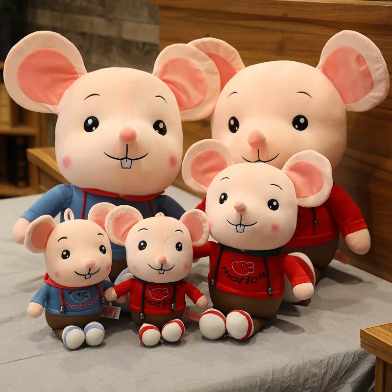 Новогодняя крыса 2020 талисман кукла Зодиак хлопок мягкая мышка плюшевые игрушки