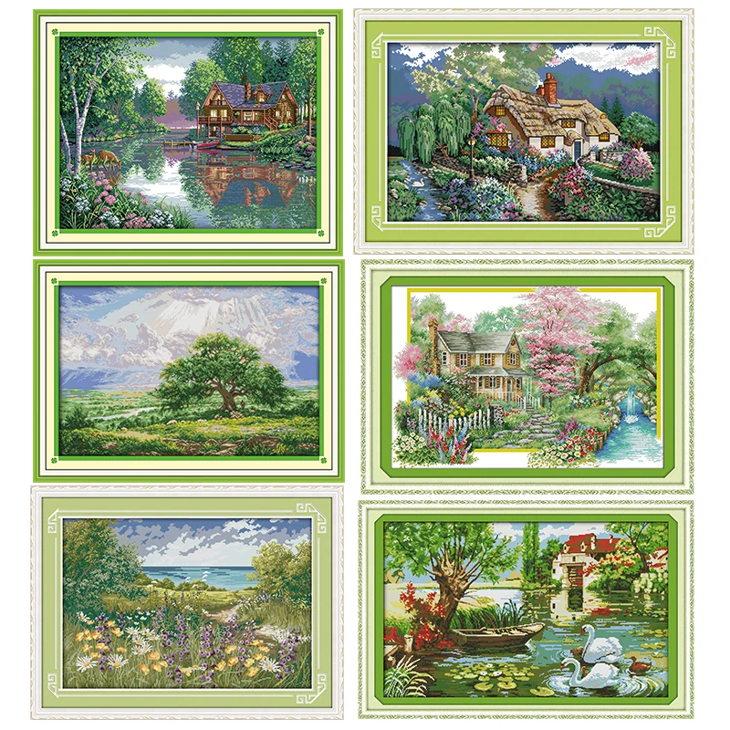 

Joy Sunday Cross Stitch Kit Love Home Patterns Stamped Printed 11CT 14CT Counted Printing Cross Stitch Kit Embroidery Needlework