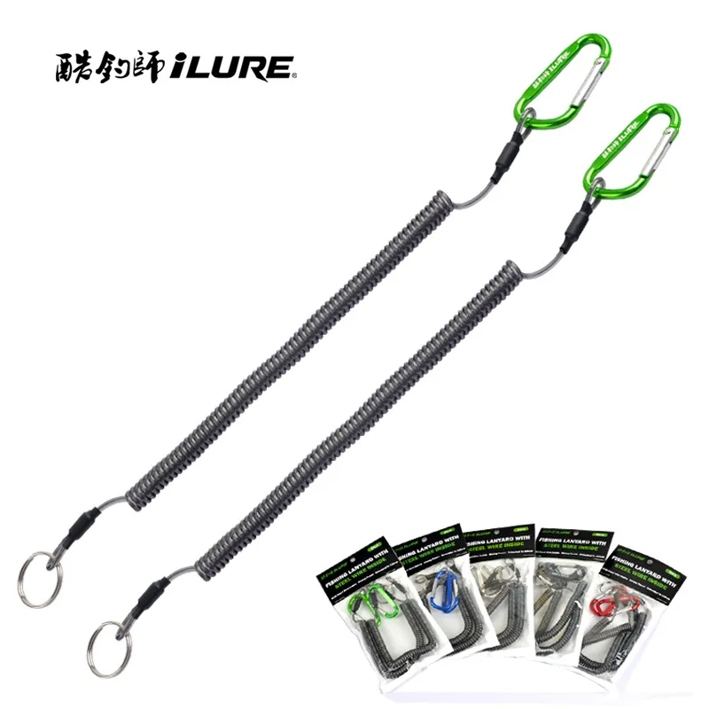 

Ilure Fishing Gear Steel Wire Connecting Rope for Fishing Rod Anti-loss Mismatch Carabiner Fishing Lure Outdoor Angling Tool