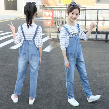 

Kids Teens Girls Denim Long Jumpsuit Overalls Playsuit For Girls School Jeans Jumpsuits Romper Clothes Outfits New 2020 14 Years
