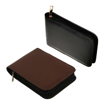 

2Pcs Pen Case Schoolbag Pen Pencil Case Leather Case for 12 Pen K20 - Black & Brown