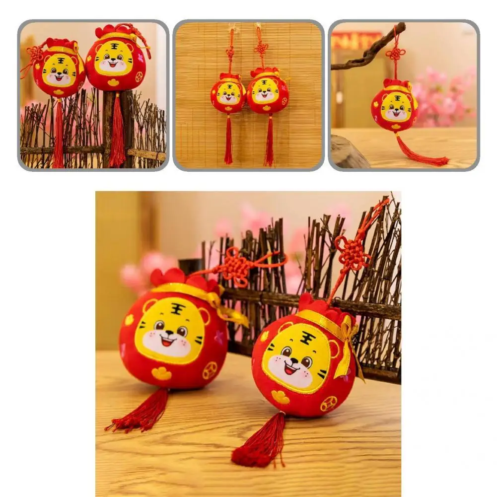 

Vintage Tiger 2022 Chinese New Year Mascot Stuffed Toy Pendant Plush Doll Pendant Lucky Bag Elastic