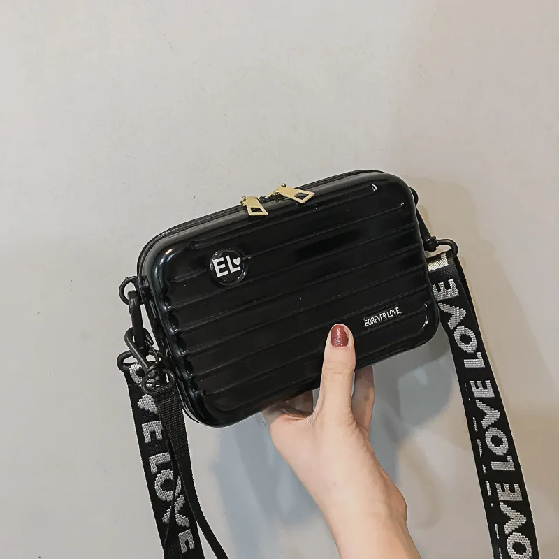 

2019 Spring New Style Casual PU Handbag Square Sling Bag Solid Color Contrast Color One-Shoulder Oblique Bag