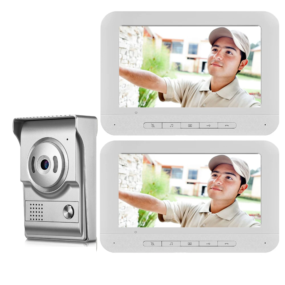 Sistema de seguridad Visual para el hogar, intercomunicador con vídeo y cable de 7 pulgadas, con 2 monitores de pantalla, a prueba de lluvia, envío gratis