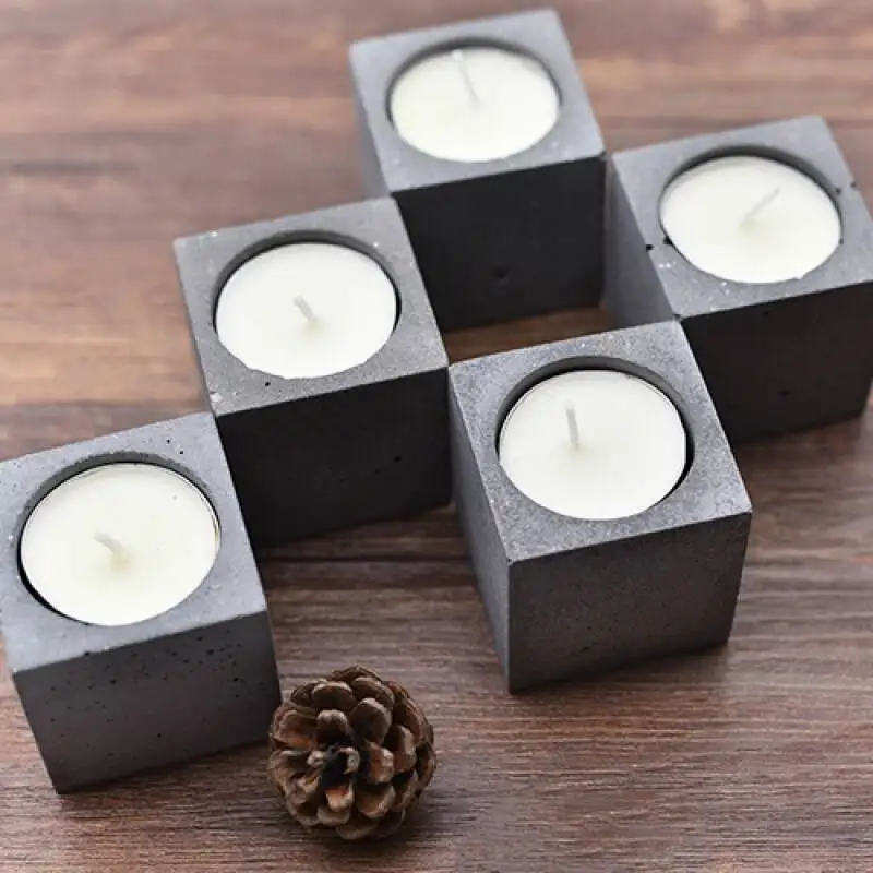 

Square Candle Holder Concrete Mold Mini Candlestick Cement Clay Silicone Molds Gypsum Plaster Crafts Mould