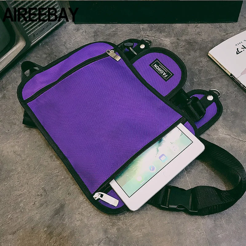 AIREEBAY модная мужская нагрудная сумка черный жилет хип хоп Уличная функциональная жилетка Тактический Риг поясная упаковка