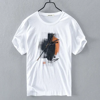 Suehaiweのブランドイタリアスタイル半袖リネンtシャツ男性カジュアル白tシャツ男性のファッション快適なtシャツメンズシュミーズ Leather Bag