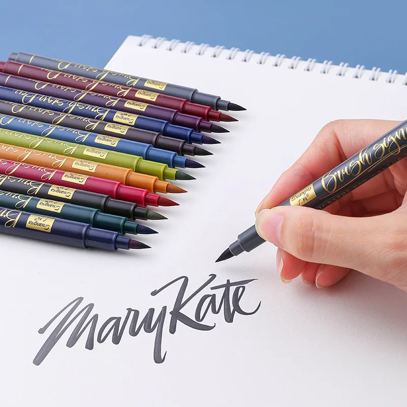 

12 Colors Calligraphy Pen Hand Lettering Pens Brush Refill Lettering Pens Markers for Writing Drawing Black Ink Pens Art Marker