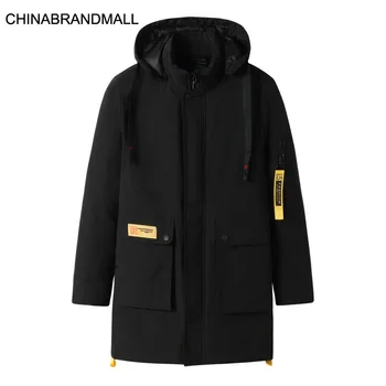 

Cotton-padded Jacket Male Medium Length Fund Plus Fat Plus Size Fat Man Loose Thicken Down Cotton Coat Trend Tooling Coat