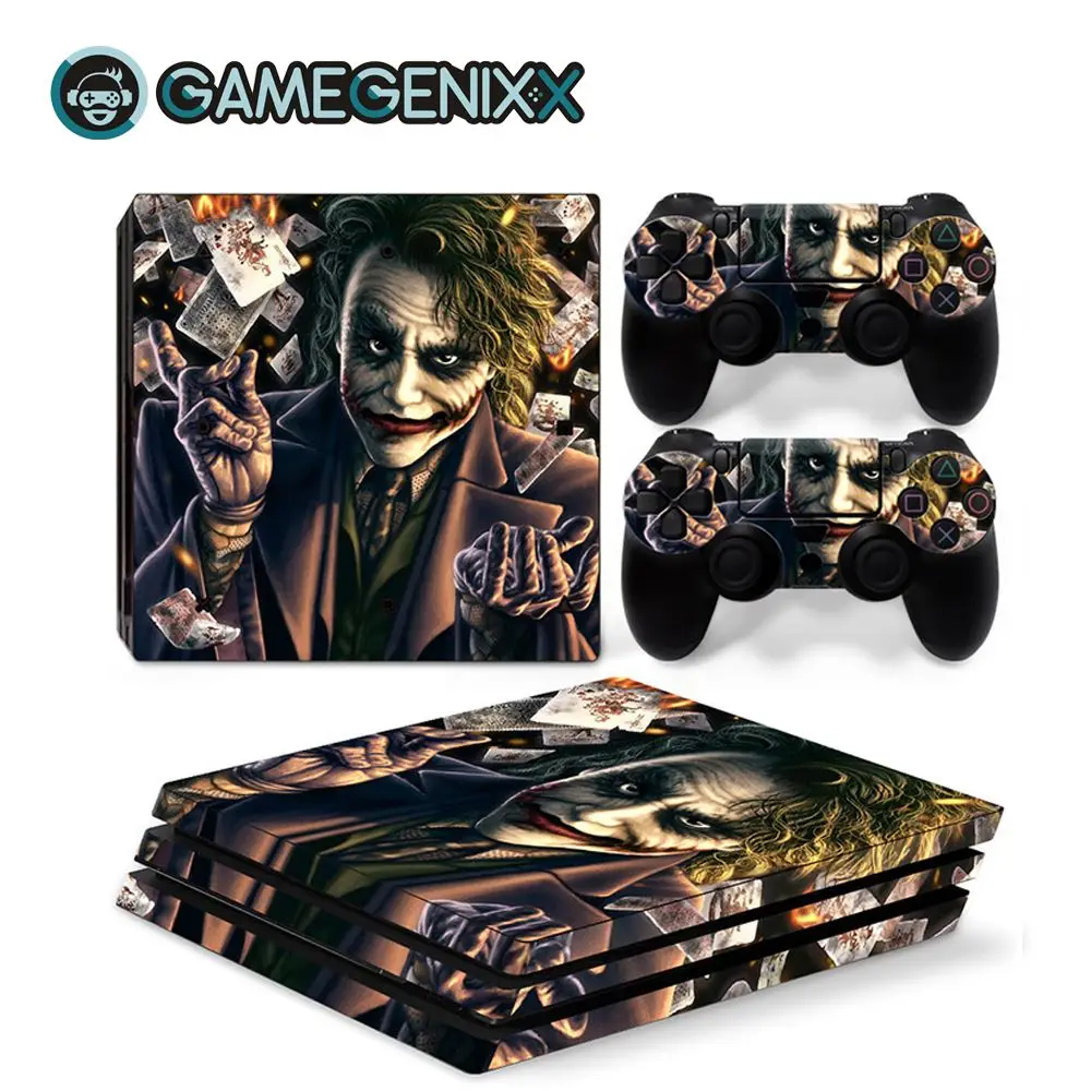 GAMEGENIXX Кожа Наклейка виниловая наклейка водонепроницаемый чехол для PS4 Pro консоли и 2 контроллеров-Джокер