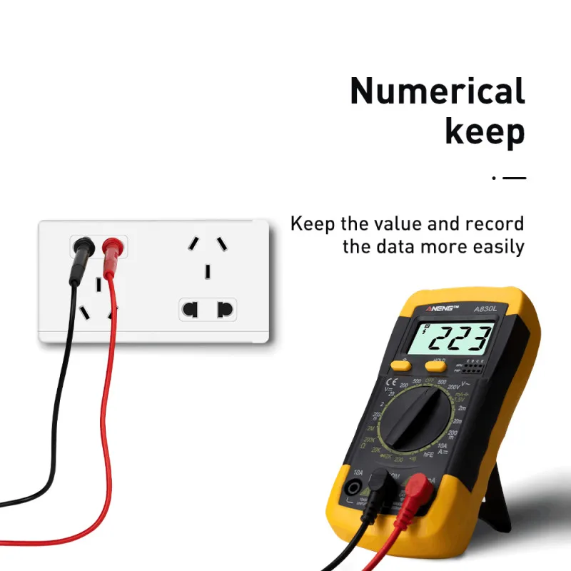 1 шт. A830L ЖК-цифровой мультиметр AC DC напряжение диод Freguency мультитестер ток световой дисплей с функцией зуммера