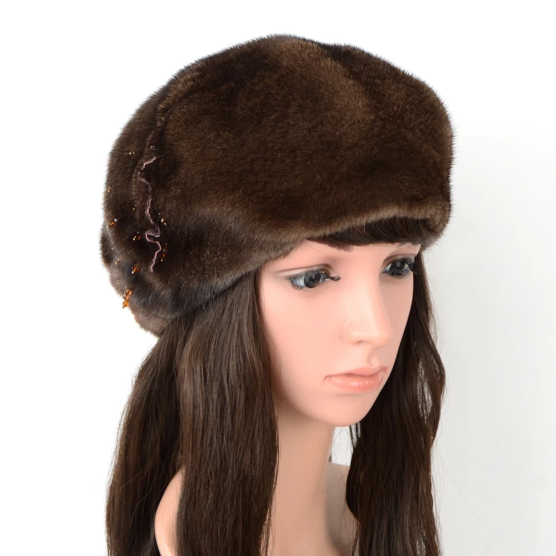 القبعات قبعة قبعة النساء الشتاء wram الأزياء الروسية امرأة الفراء زهرة  الفاخرة sarsallya العلامة التجارية