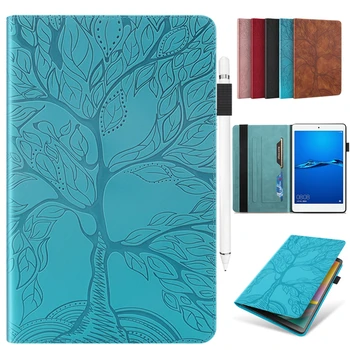 

Cover For Huawei MediaPad M5 Lite 10 BAH2-W19/L09/W09 10.1 inch Embossing Tree Leather Case For Huawei C5 10.1 Tablet Cover Case