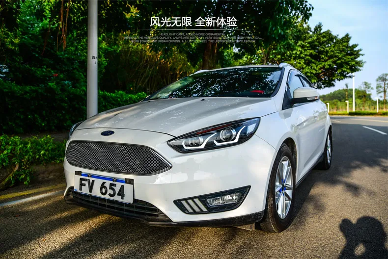 Автомобильный Стайлинг корпус передней фары для Ford Focus- фары, светодиодные фары DRL Объектив Двойной Луч би-ксеноновая разрядная лампа высокой интенсивности для автомобиля аксессуары