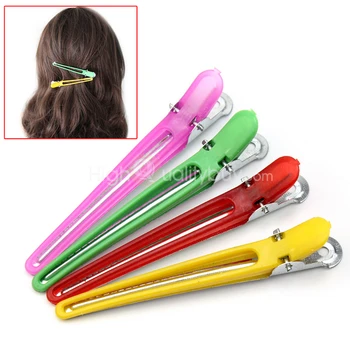 

Hot Sale 12 Pcs Colorful Hairdressing Clips Duck Clamps Hair Salon Styling Grip