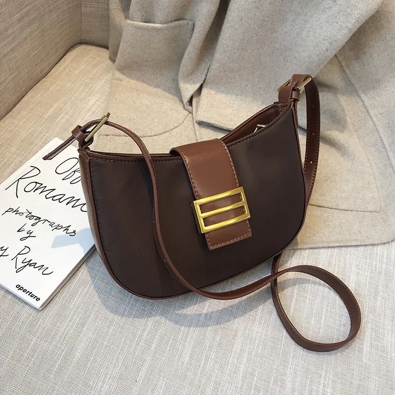 

Retro Hong Kong Style Bag Women's 2019 New Style Fashion Korean-style Versatile Shoulder Bag INS Shoulder Bag Fashion Saddle Bag