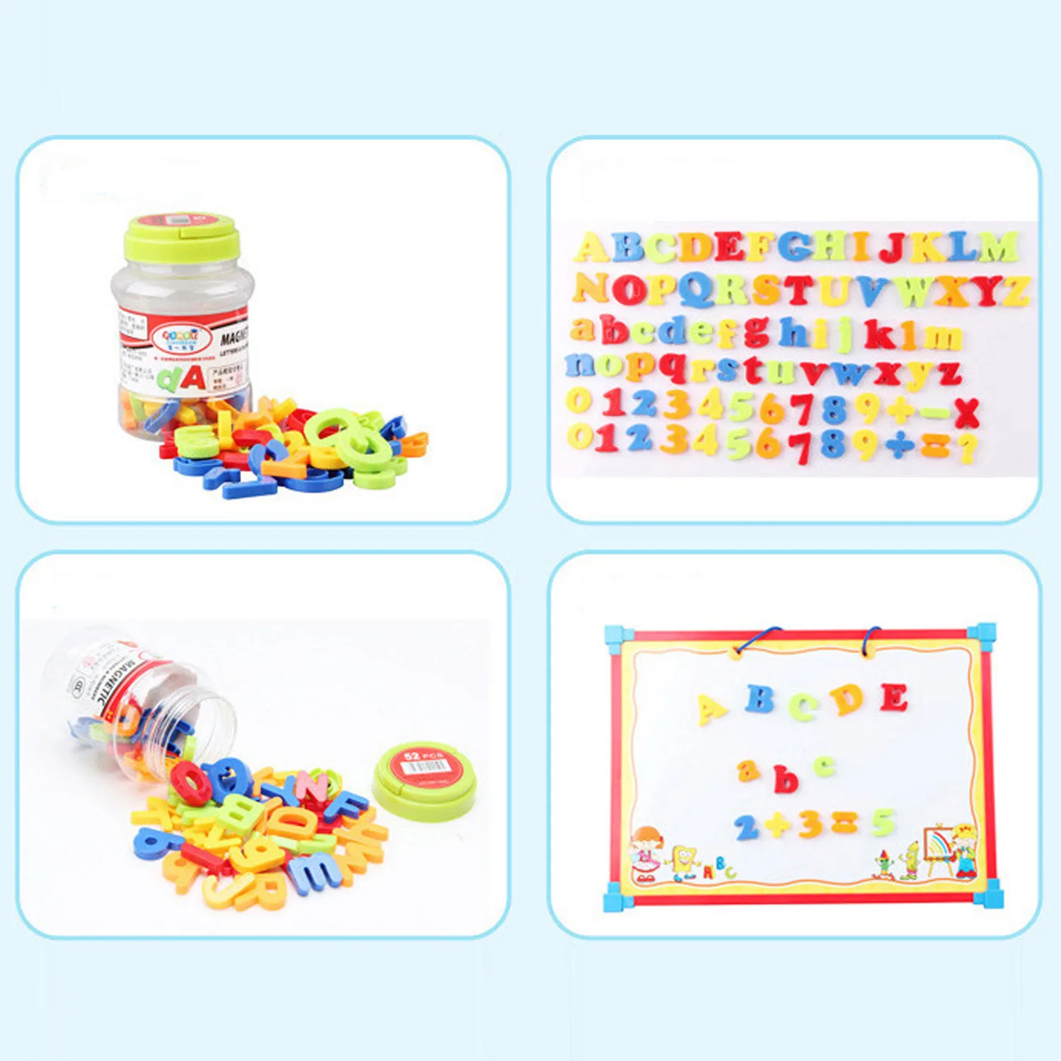 Magnetic Fridge Magnets Kawaii Kids Children Letter Number Symbol Stickers 80PCS For Birthday Christmas Gift