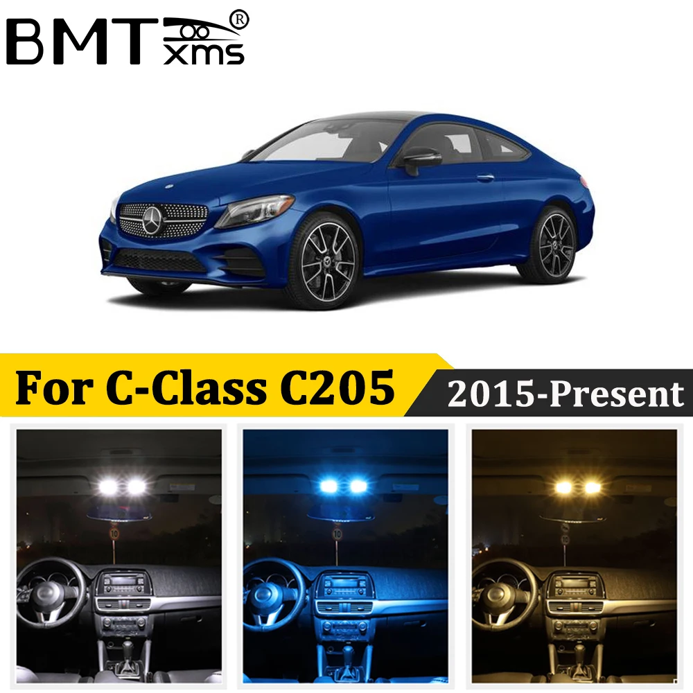 BMTxms 11 шт. Светодиодная лампа для освещения салона автомобиля Kit Canbus Mercedes Benz C class C205