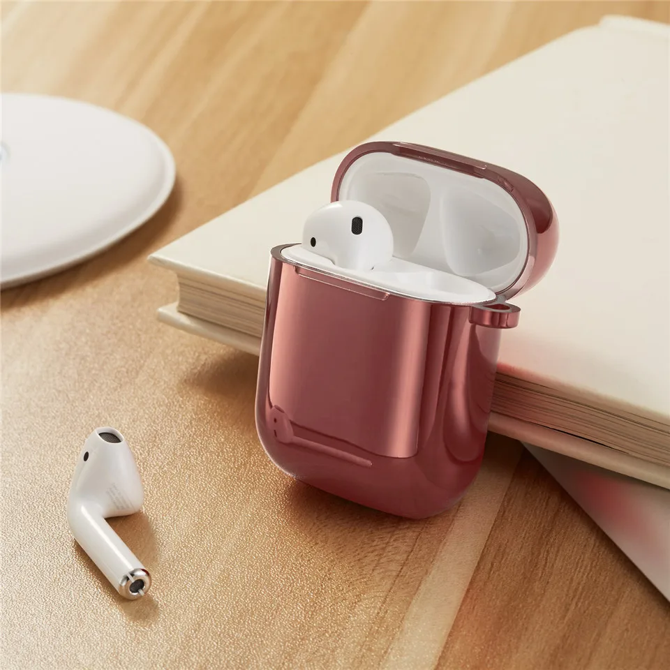 Гальванический защитный чехол для Airpods Жесткий Корпус для наушников оболочка для Apple Airpods 1 2 гальванический защитный чехол